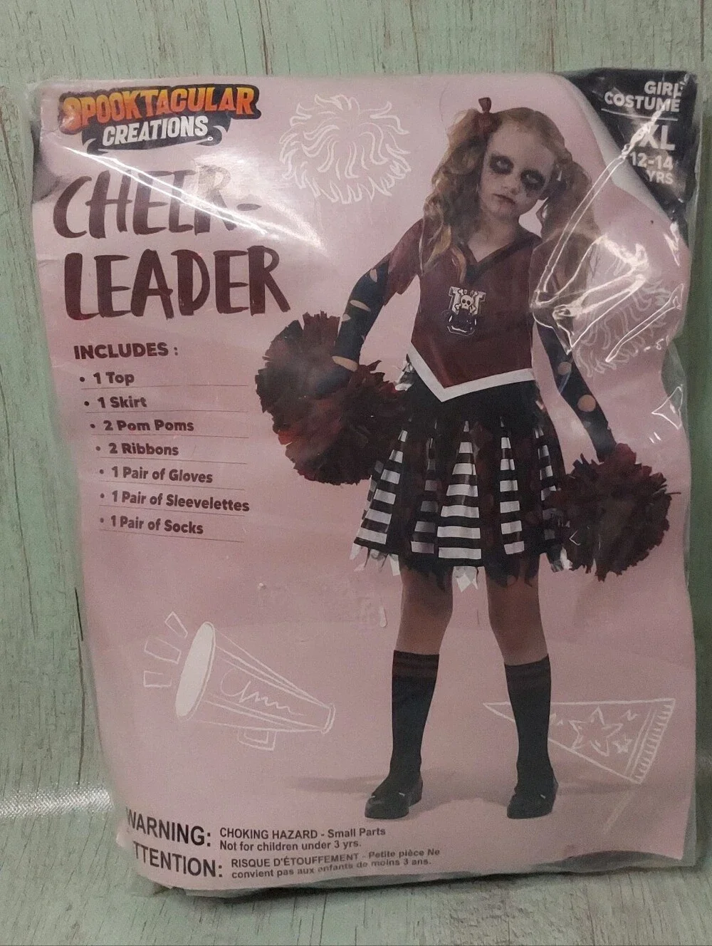SPOOKTACULAR CREATIONS Zombie Cheerleader Costume Girls XL 12-14yrs